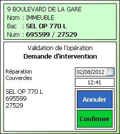 Validation d'une intervention