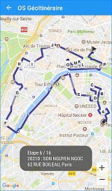 Affichage de la tournée optimisée sur un fond de plan