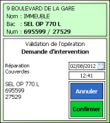 Validation d'une intervention
