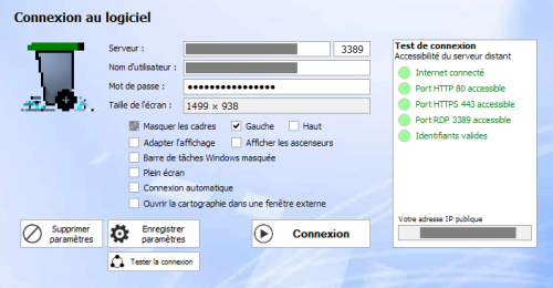 GesbacRDP : Test des connexions