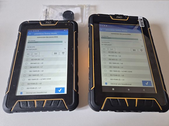 Lecture RFID LF sur une tablette SENTER ST917 Android 12 de Rennes Métropole