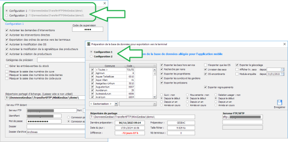 Gesbac Mobile : double configuration