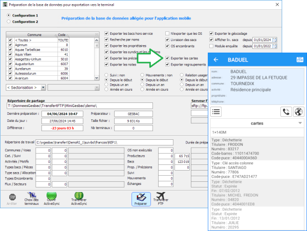 Affichage des cartes des usagers dans l'application Android